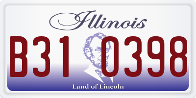 IL license plate B310398