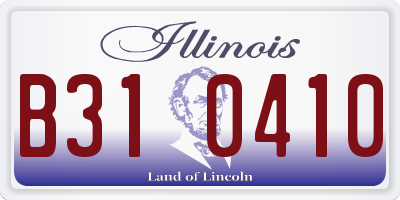 IL license plate B310410