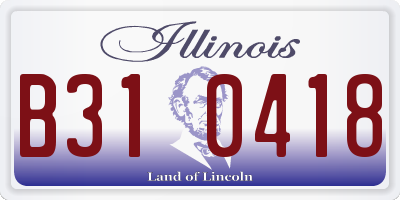 IL license plate B310418
