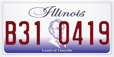 IL license plate B310419
