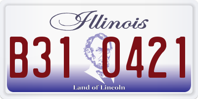 IL license plate B310421