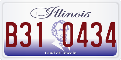 IL license plate B310434