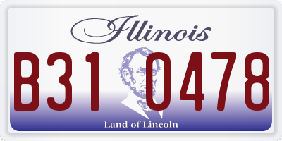 IL license plate B310478