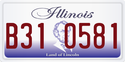 IL license plate B310581