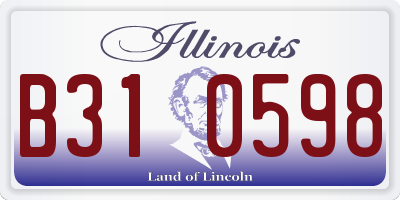 IL license plate B310598