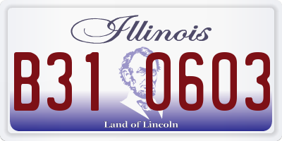 IL license plate B310603