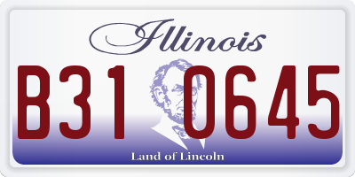 IL license plate B310645