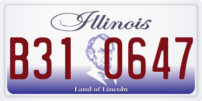 IL license plate B310647