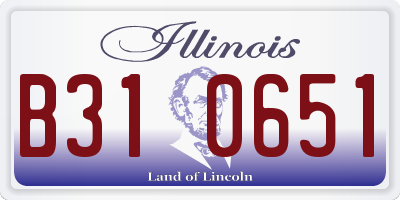 IL license plate B310651