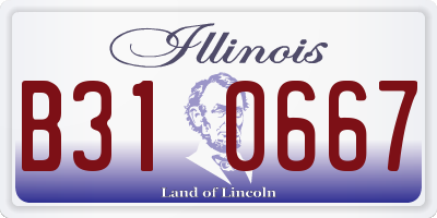 IL license plate B310667