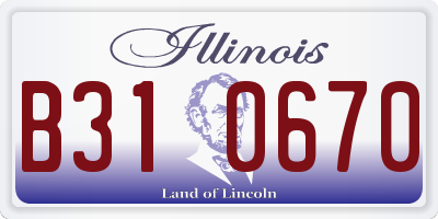 IL license plate B310670