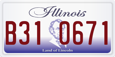 IL license plate B310671