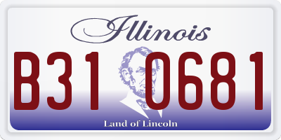 IL license plate B310681