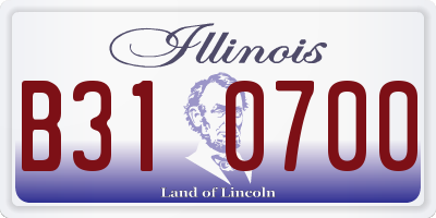 IL license plate B310700