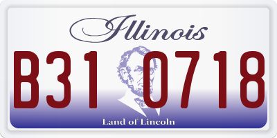 IL license plate B310718