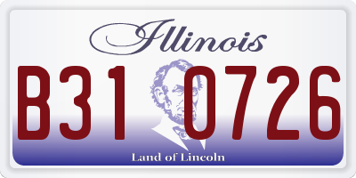 IL license plate B310726