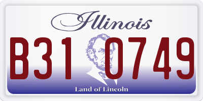 IL license plate B310749