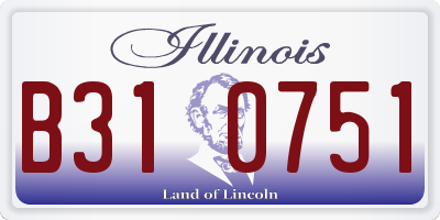 IL license plate B310751