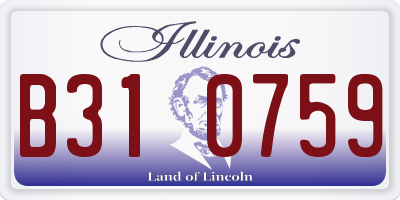 IL license plate B310759