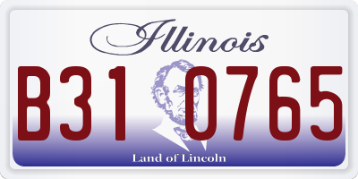 IL license plate B310765