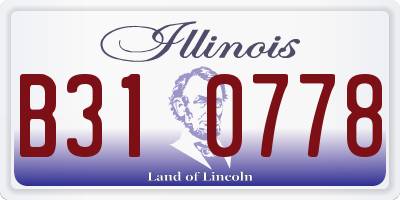 IL license plate B310778