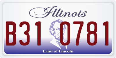 IL license plate B310781