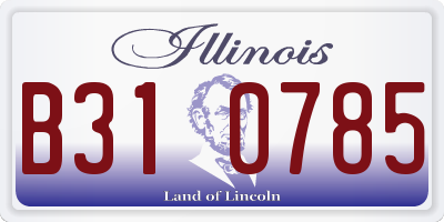 IL license plate B310785