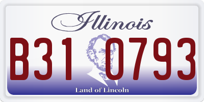 IL license plate B310793
