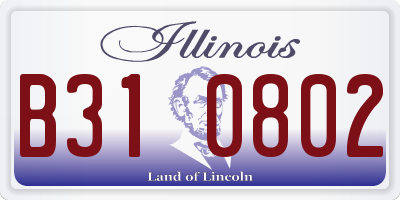 IL license plate B310802