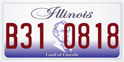 IL license plate B310818