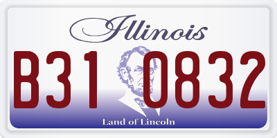 IL license plate B310832