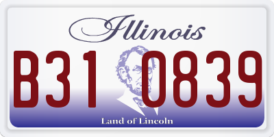 IL license plate B310839