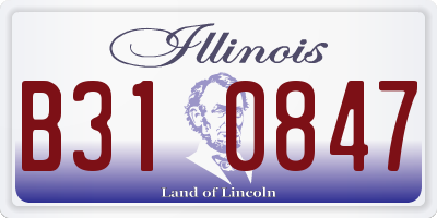 IL license plate B310847