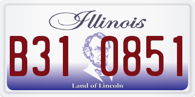 IL license plate B310851