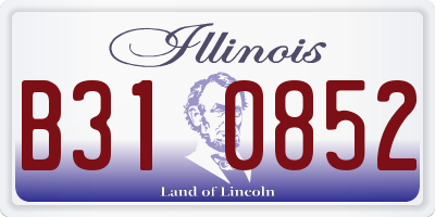 IL license plate B310852