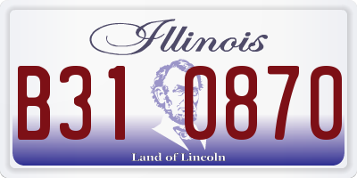 IL license plate B310870