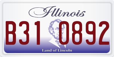 IL license plate B310892