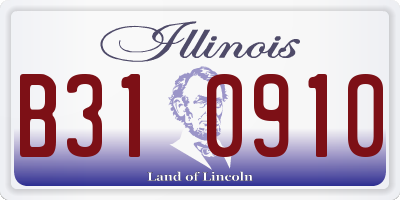 IL license plate B310910