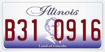 IL license plate B310916