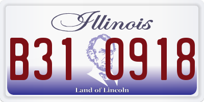 IL license plate B310918