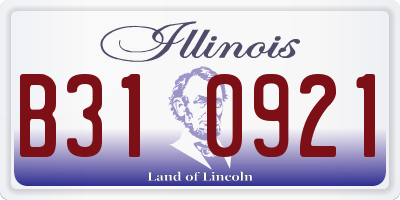 IL license plate B310921