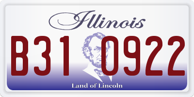 IL license plate B310922