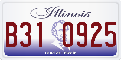 IL license plate B310925