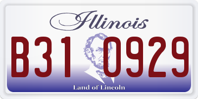 IL license plate B310929