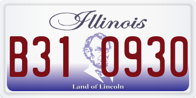 IL license plate B310930