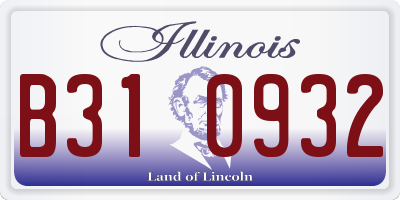 IL license plate B310932