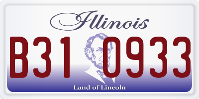 IL license plate B310933
