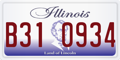 IL license plate B310934