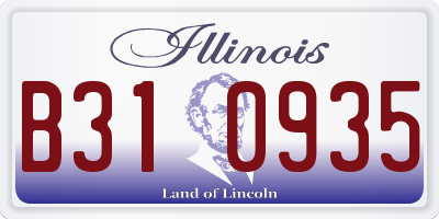 IL license plate B310935