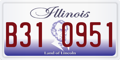 IL license plate B310951